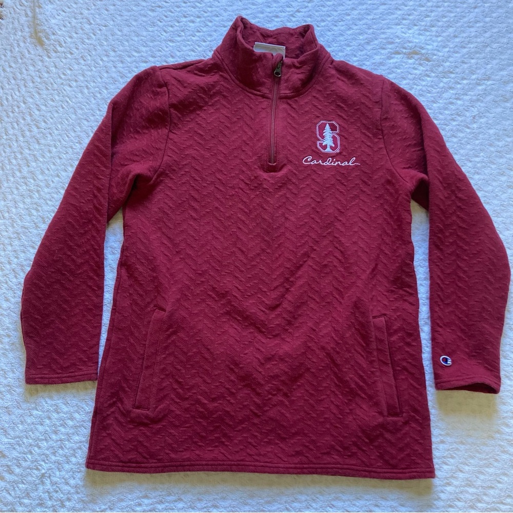 Stanford Champion Quarter Zip Red Sweatshirt Cardinals College University